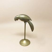 Vintage 1970s Brass Parrot  on Stand